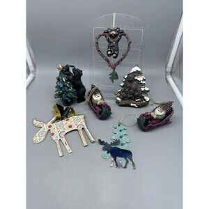 North woods Adirondack Theme Christmas Ornament Lot